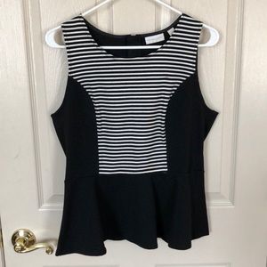 Black & White Peplum Top